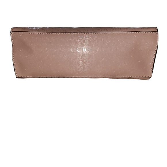 GUESS Dixon Dusty Mauve Logo Debossed Satchel Hanbag - Picture 5 of 9